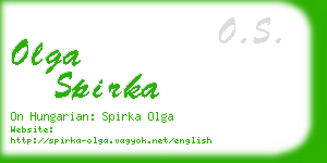 olga spirka business card